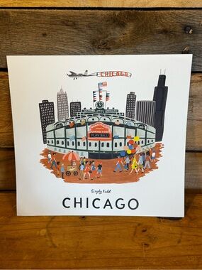 Rifle Paper Co. Chicago Wrigley Field World Traveler Art Print 11x10.25